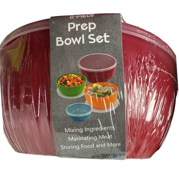 Madison York 8-Piece Prep Bowl Set BPA Free Airtight & Stackable NIP - Picture 8 of 8